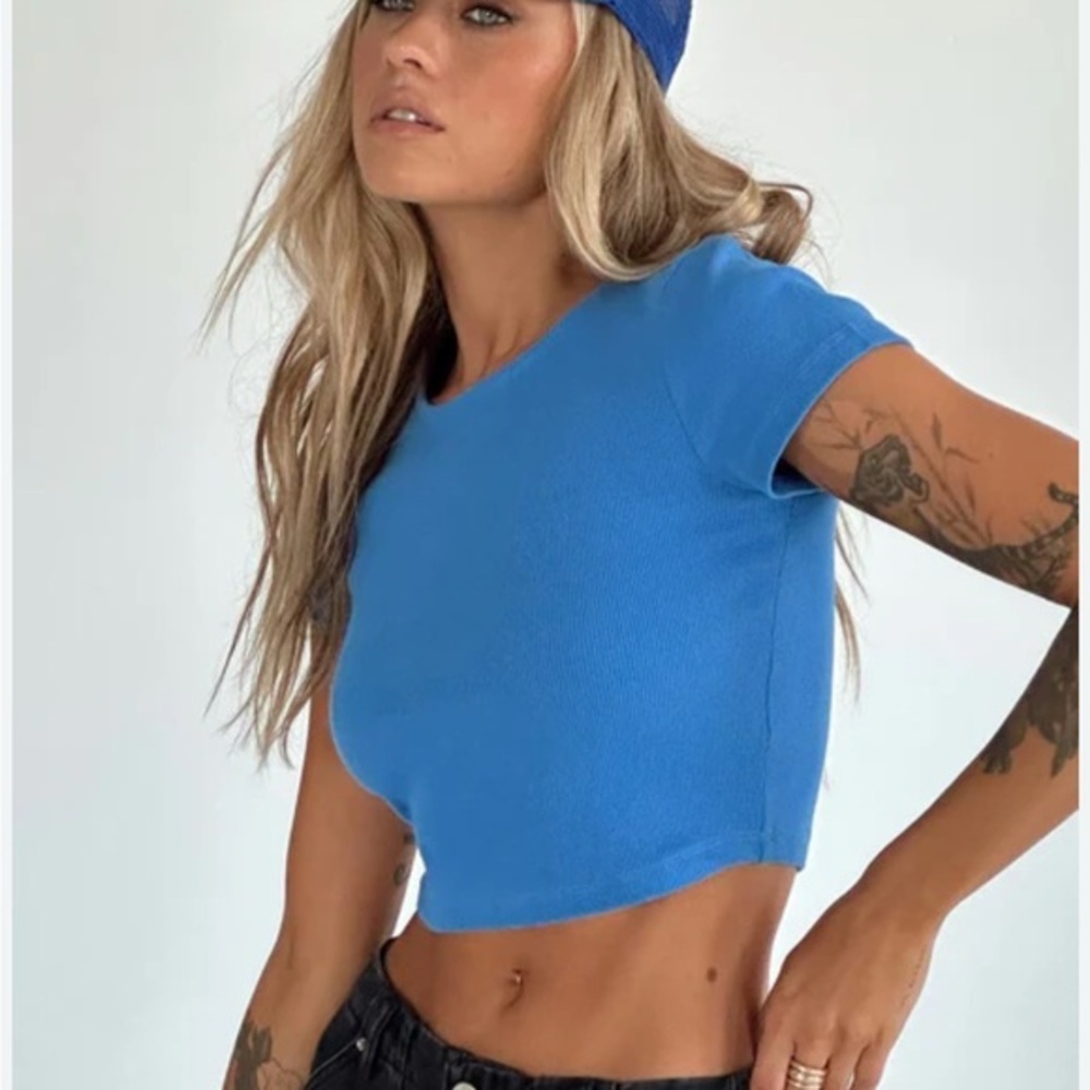 Princess Polly Vibrant Blue Crop Tee